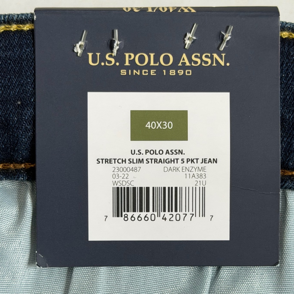 U.S. Polo Assn. Men's Deep Indigo Straight Jeans - Picture 6 of 7